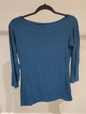 Lilikoi - Women's Teal Boatneck Long Sleeve Top